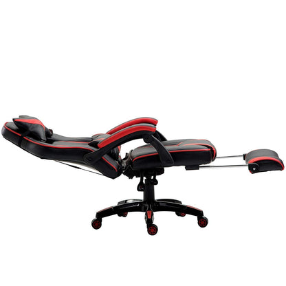 Fauteuil de jeu pivotant inclinable à dossier haut avec repose-pieds