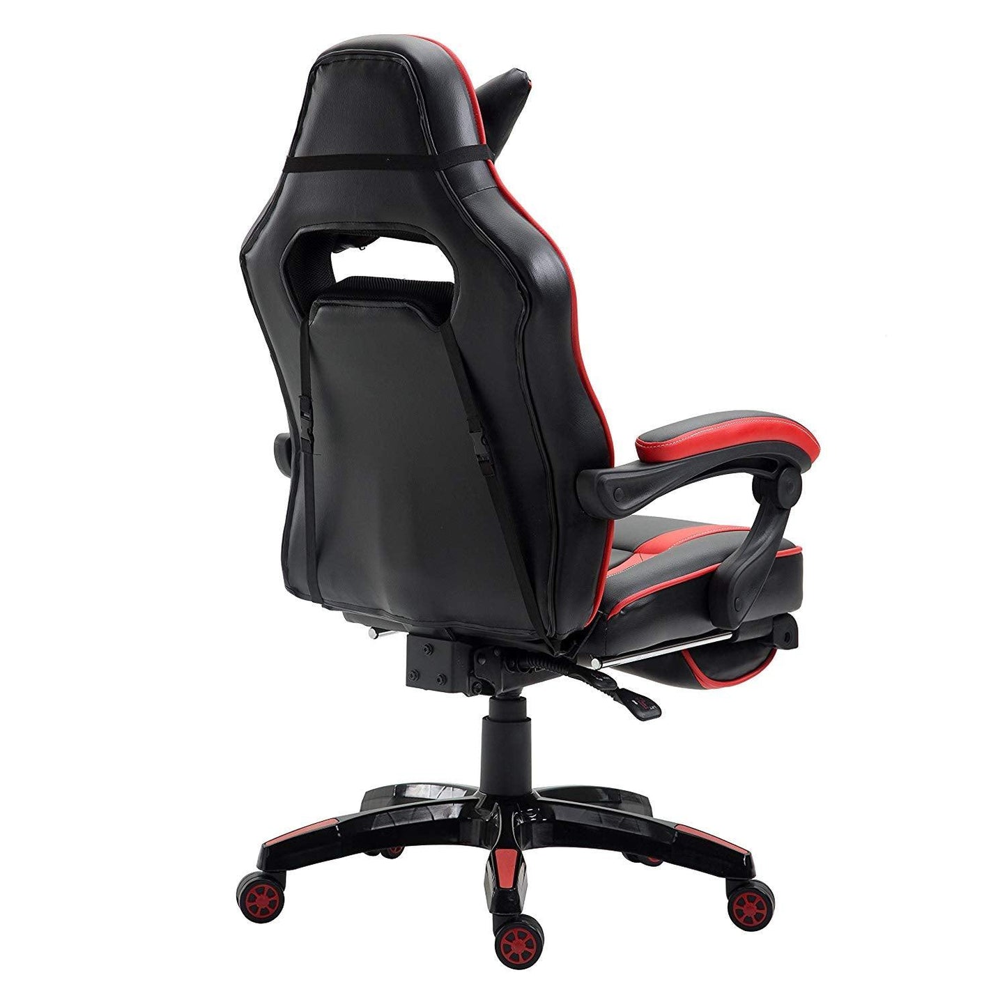 Fauteuil de jeu pivotant inclinable à dossier haut avec repose-pieds