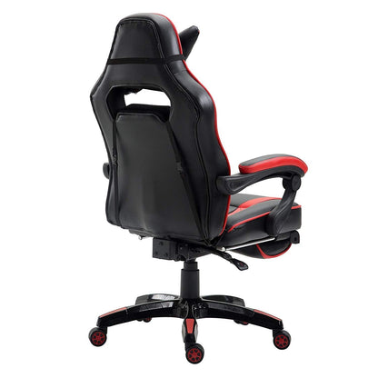 Fauteuil de jeu pivotant inclinable à dossier haut avec repose-pieds