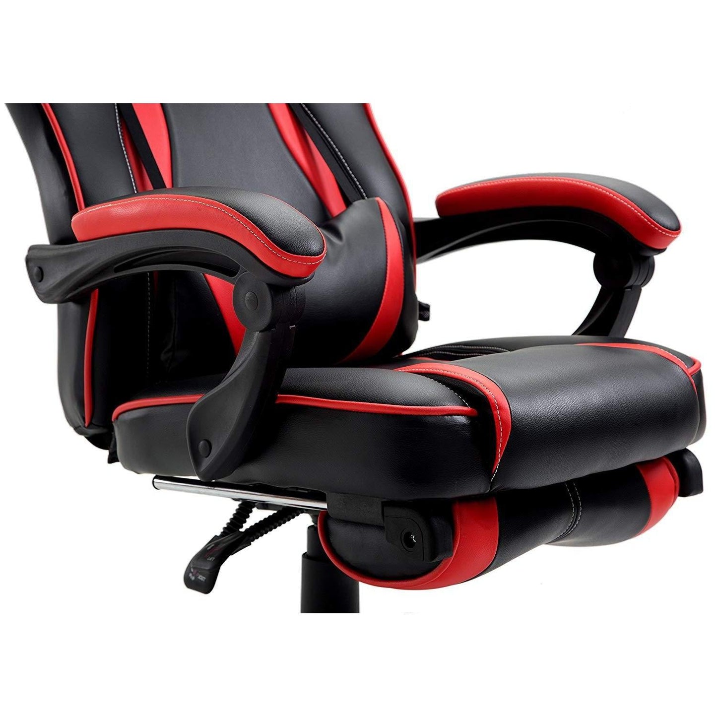 Fauteuil de jeu pivotant inclinable à dossier haut avec repose-pieds