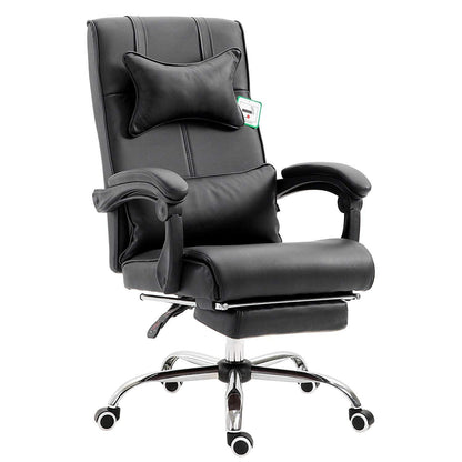 Fauteuil inclinable exécutif Lawrence avec repose-pieds et appui-tête en noir