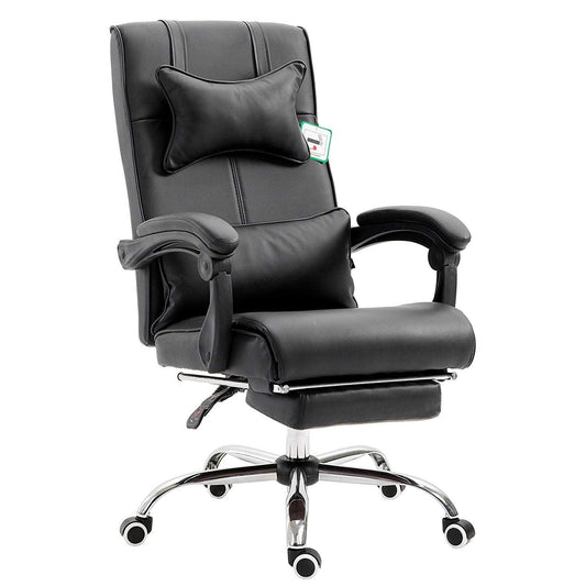 Fauteuil inclinable exécutif Lawrence avec repose-pieds et appui-tête en noir