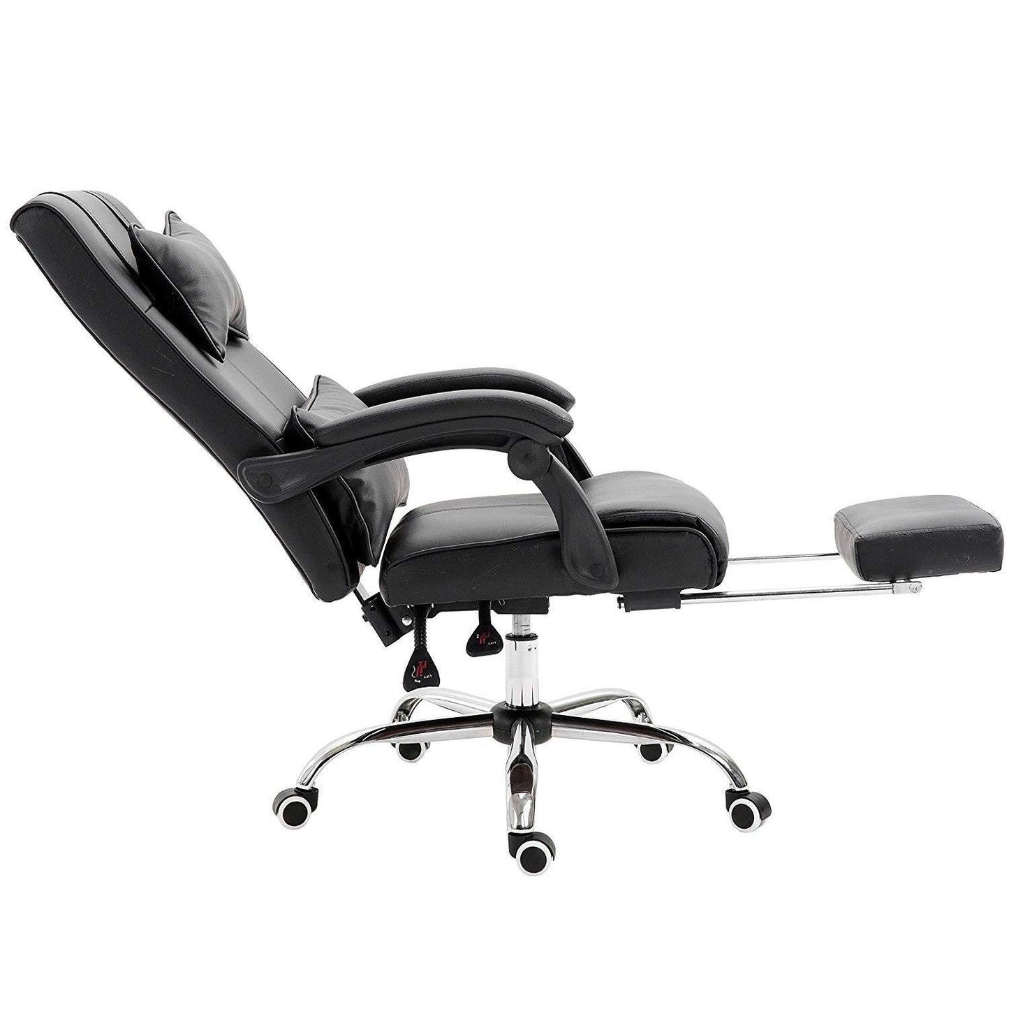 Fauteuil inclinable exécutif Lawrence avec repose-pieds et appui-tête en noir