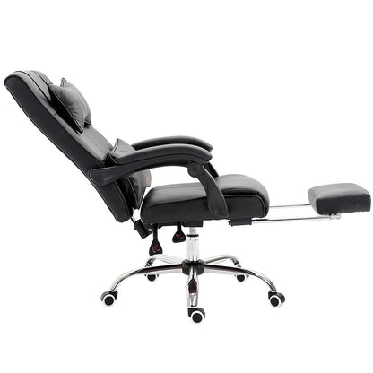 Fauteuil inclinable exécutif Lawrence avec repose-pieds et appui-tête en noir