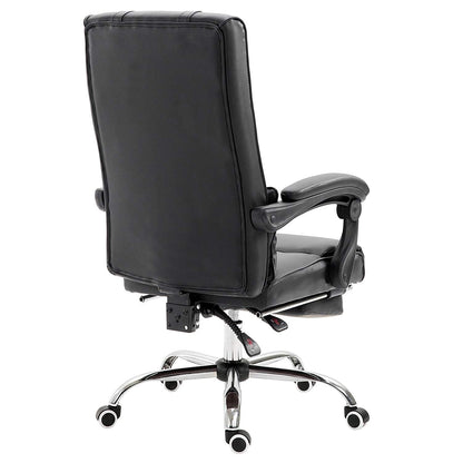 Fauteuil inclinable exécutif Lawrence avec repose-pieds et appui-tête en noir