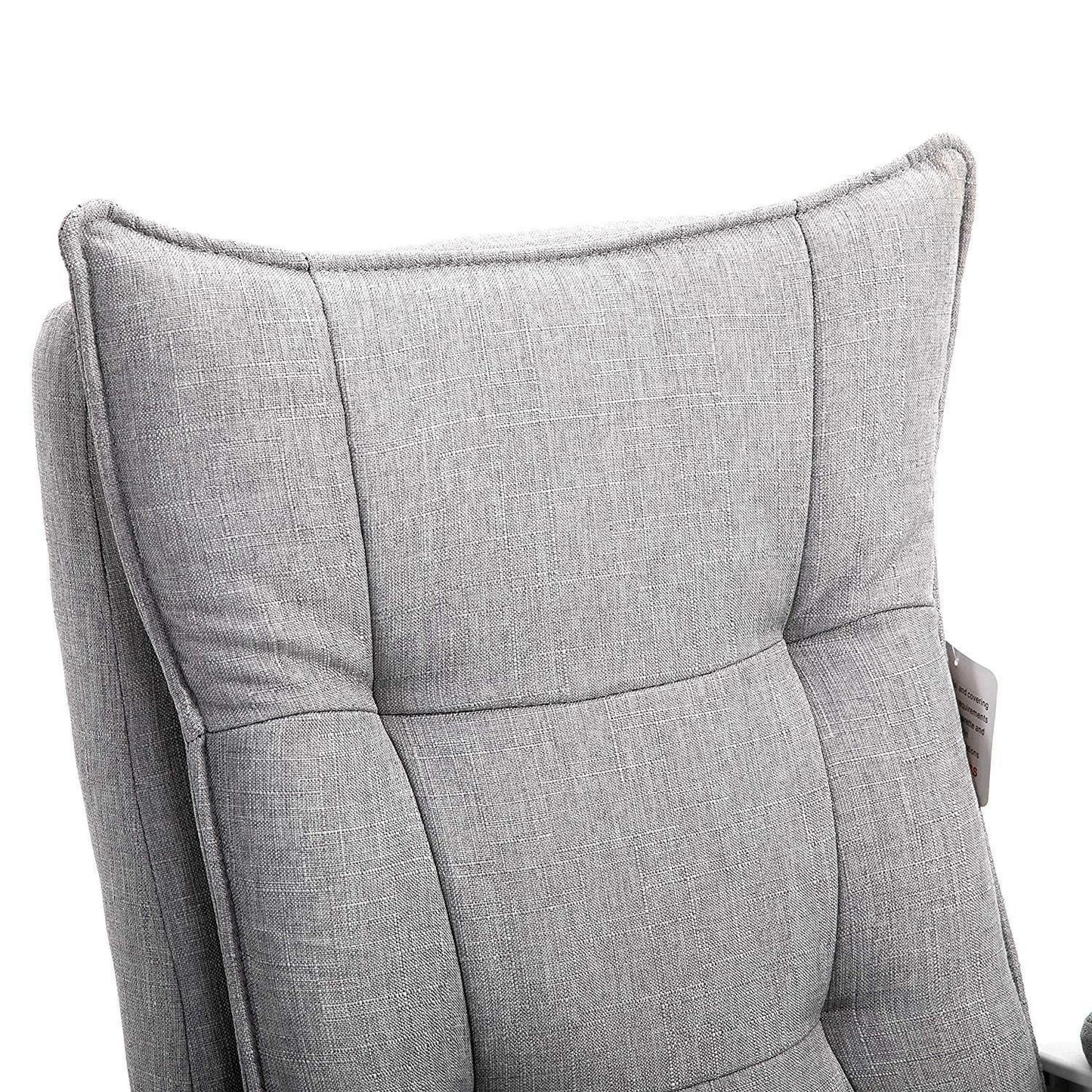 Fauteuil de bureau inclinable double épaisseur avec repose-pieds, tissu gris MR77