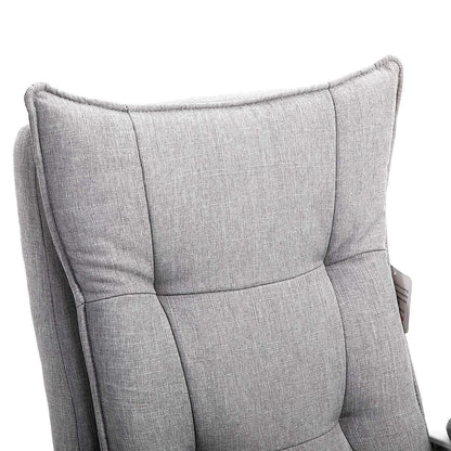 Fauteuil de bureau inclinable double épaisseur avec repose-pieds, tissu gris MR77