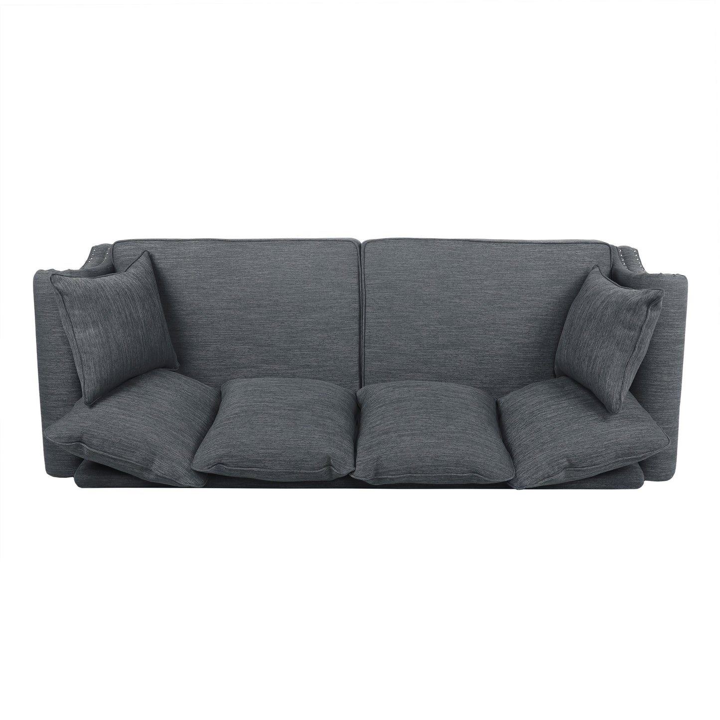 Canapé 3 places Manbow en tissu avec coussin et bordure cloutée par Christopher Knight Home
