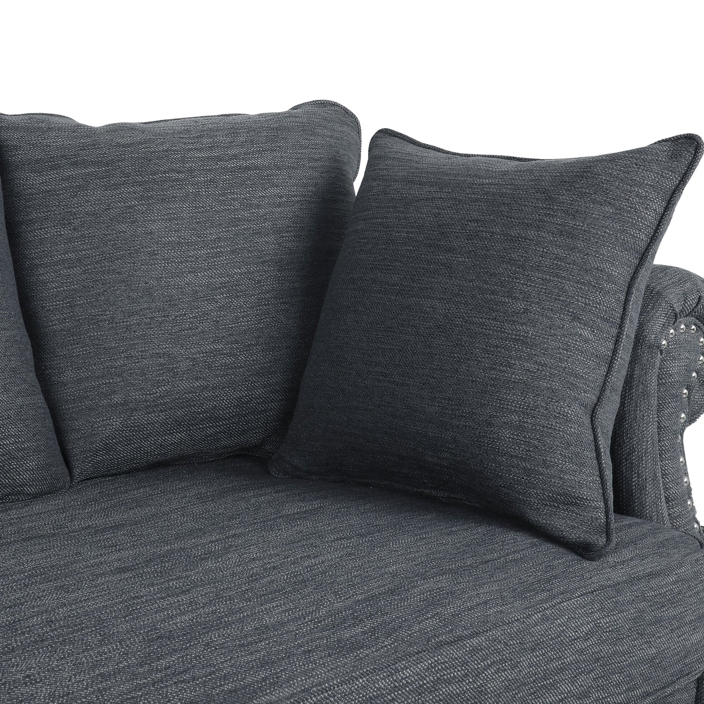 Canapé 3 places Manbow en tissu avec coussin et bordure cloutée par Christopher Knight Home