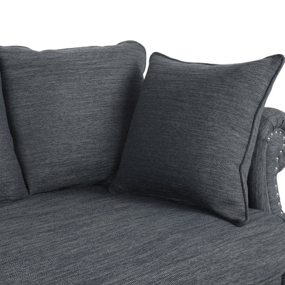 Canapé 3 places Manbow en tissu avec coussin et bordure cloutée par Christopher Knight Home
