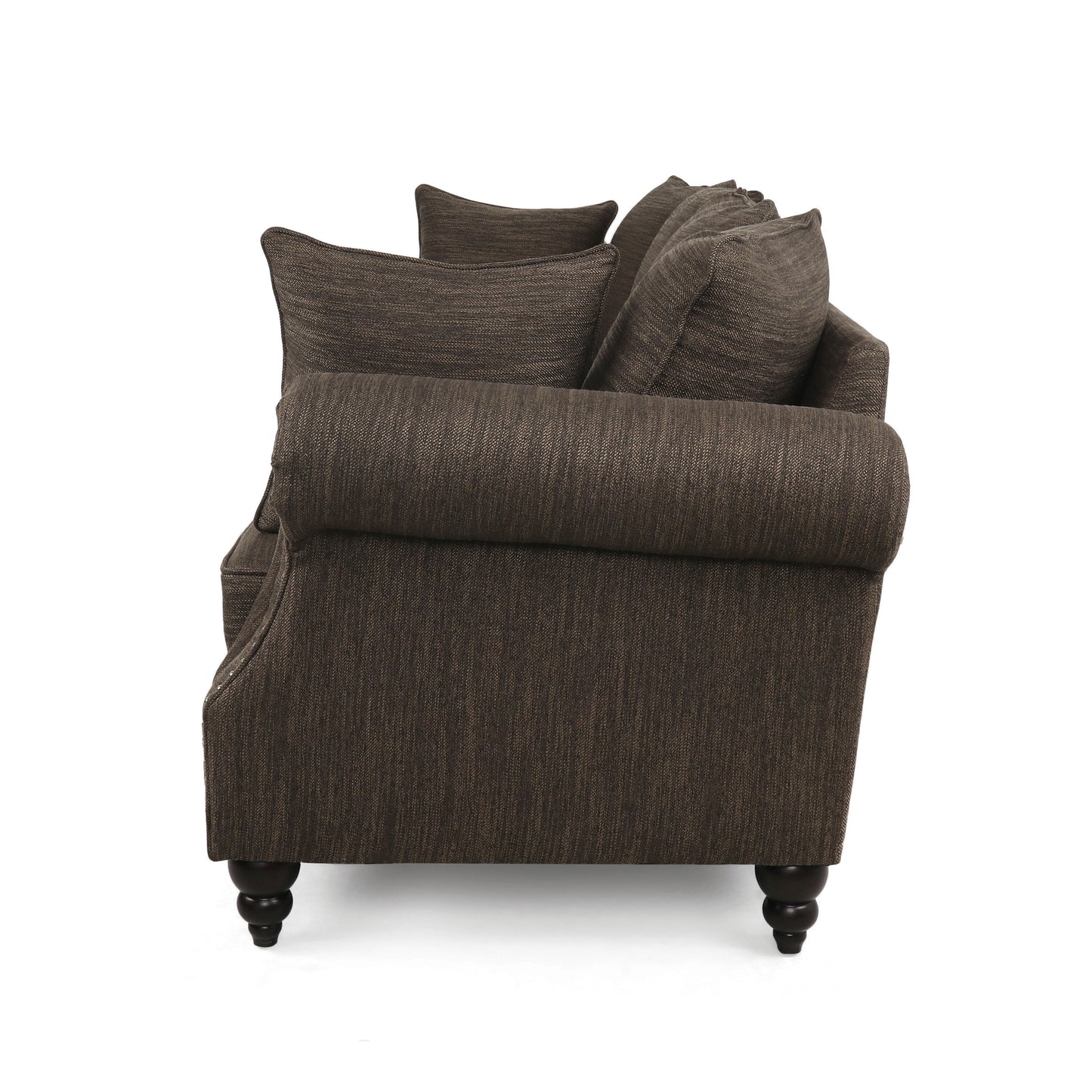 Canapé 3 places Manbow en tissu avec coussin et bordure cloutée par Christopher Knight Home