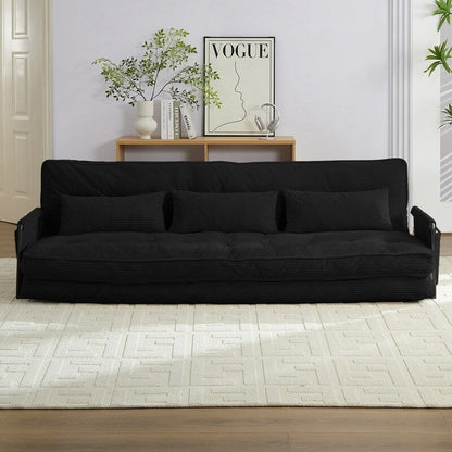 Mixoy Canapé-lit futon pliable multifonction avec oreillers, dossier réglable sur 6 positions