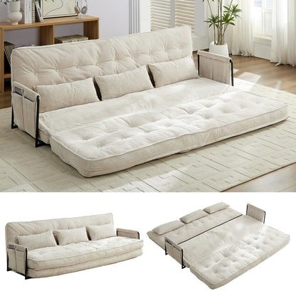 Mixoy Canapé-lit futon pliable multifonction avec oreillers, dossier réglable sur 6 positions