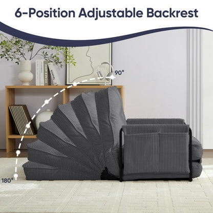 Mixoy Canapé-lit futon pliable multifonction avec oreillers, dossier réglable sur 6 positions