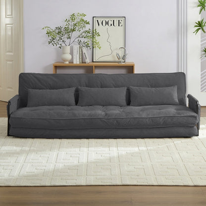 Mixoy Canapé-lit futon pliable multifonction avec oreillers, dossier réglable sur 6 positions