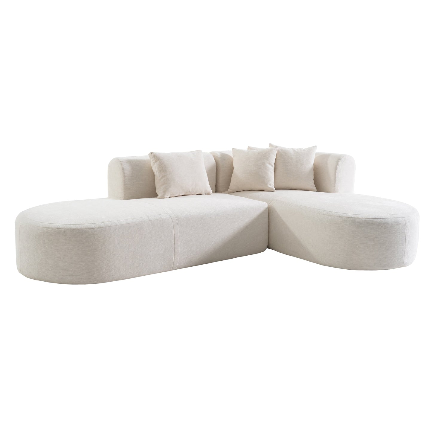 Canapé sectionnel incurvé moderne 4 places avec 4 coussins moelleux pour salon et chambre à coucher