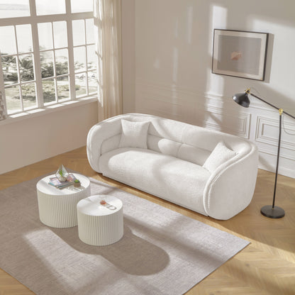 Canapé incurvé rembourré moderne et contemporain de 91 pouces avec 2 coussins pour le salon