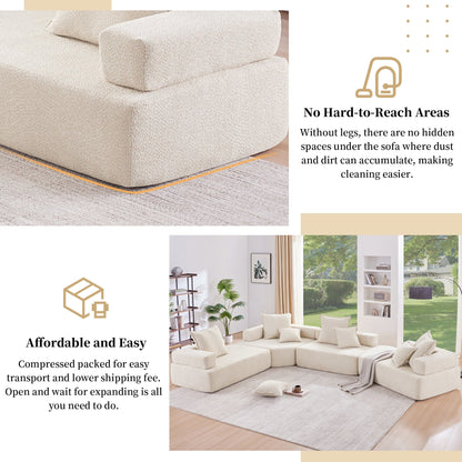 Canapé convertible moderne en U, cadre causeuse pour canapé modulaire sectionnel surdimensionné