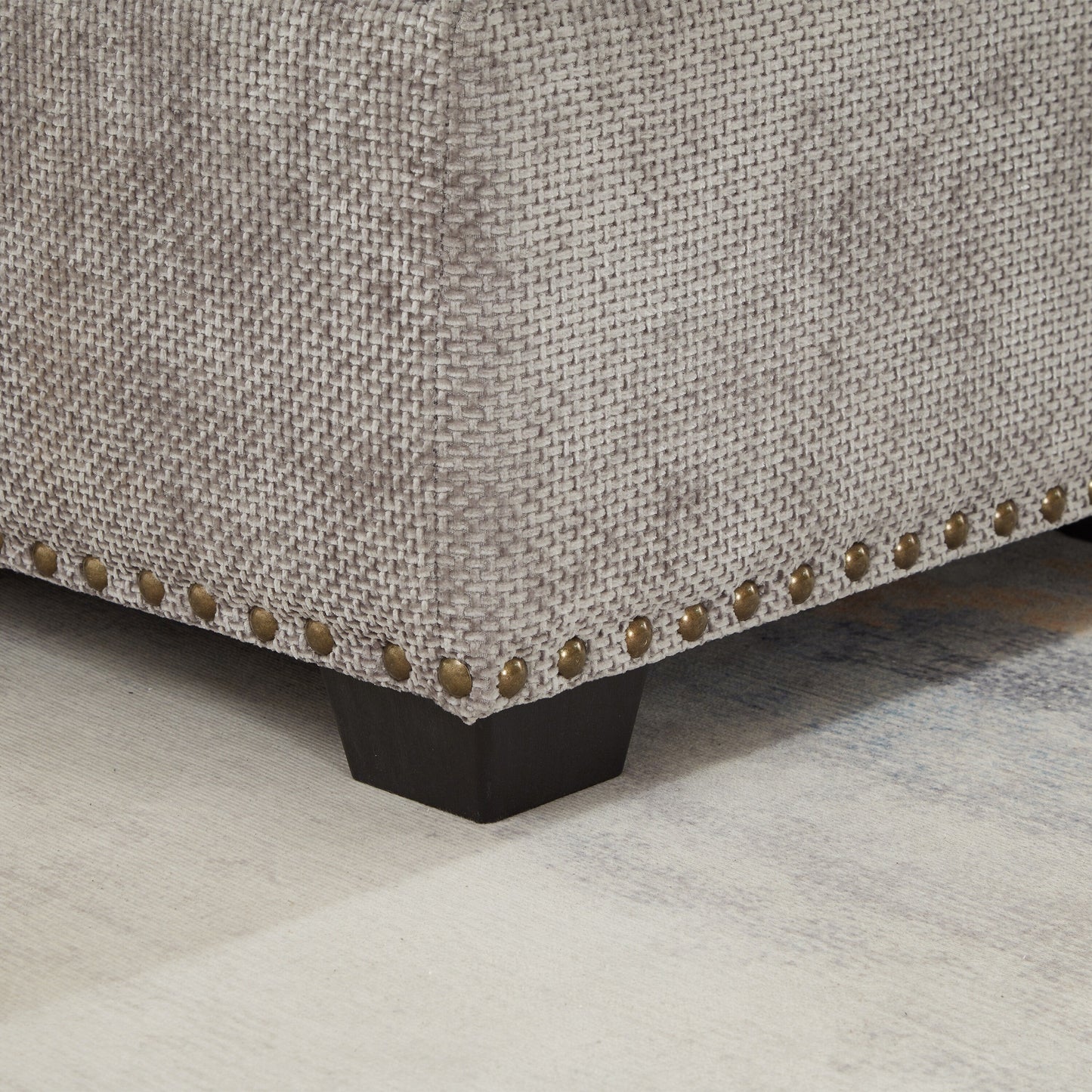 Canapé d'angle moderne en chenille d'angle avec canapé-lit gigogne, sièges de rangement, pouf et 2 coussins pour salon