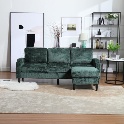 Canapé modulaire moderne en L, 3 places, avec rangement, ottoman, oreillers, porte-gobelets, poches latérales