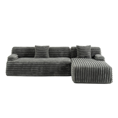 Canapé modulaire moderne en forme de nuage, avec 2 coussins décoratifs pour le salon