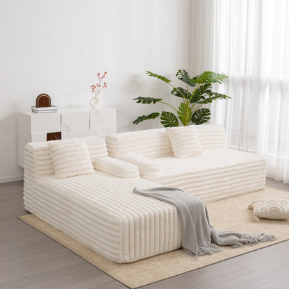 Canapé modulaire moderne en forme de nuage, avec 2 coussins décoratifs pour le salon