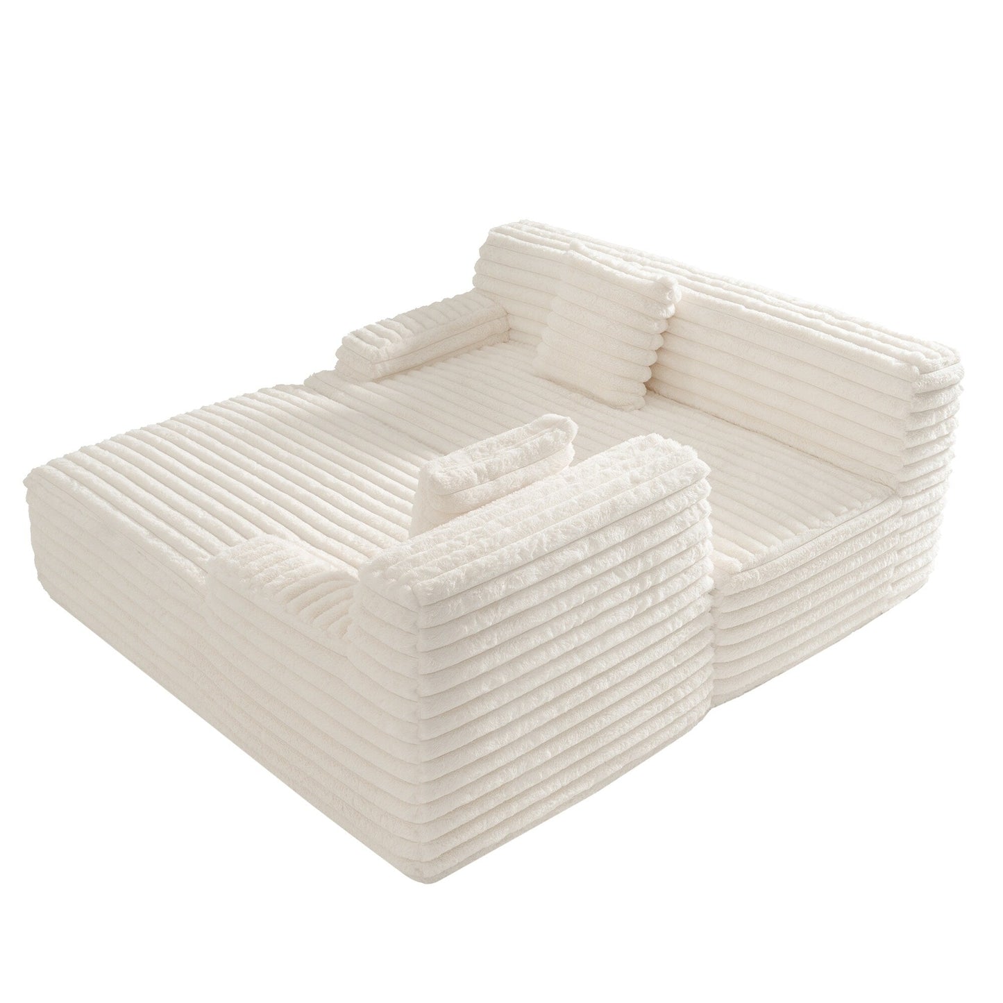 Canapé modulaire moderne en forme de nuage, avec 2 coussins décoratifs pour le salon