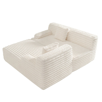 Canapé modulaire moderne en forme de nuage, avec 2 coussins décoratifs pour le salon