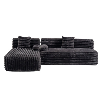 Canapé modulaire moderne en forme de nuage, avec 2 coussins décoratifs pour le salon