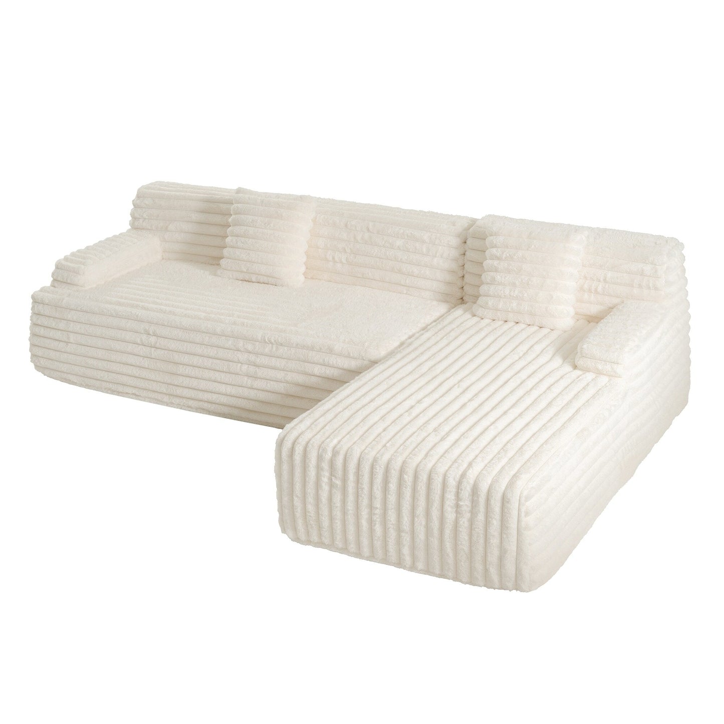 Canapé modulaire moderne en forme de nuage, avec 2 coussins décoratifs pour le salon