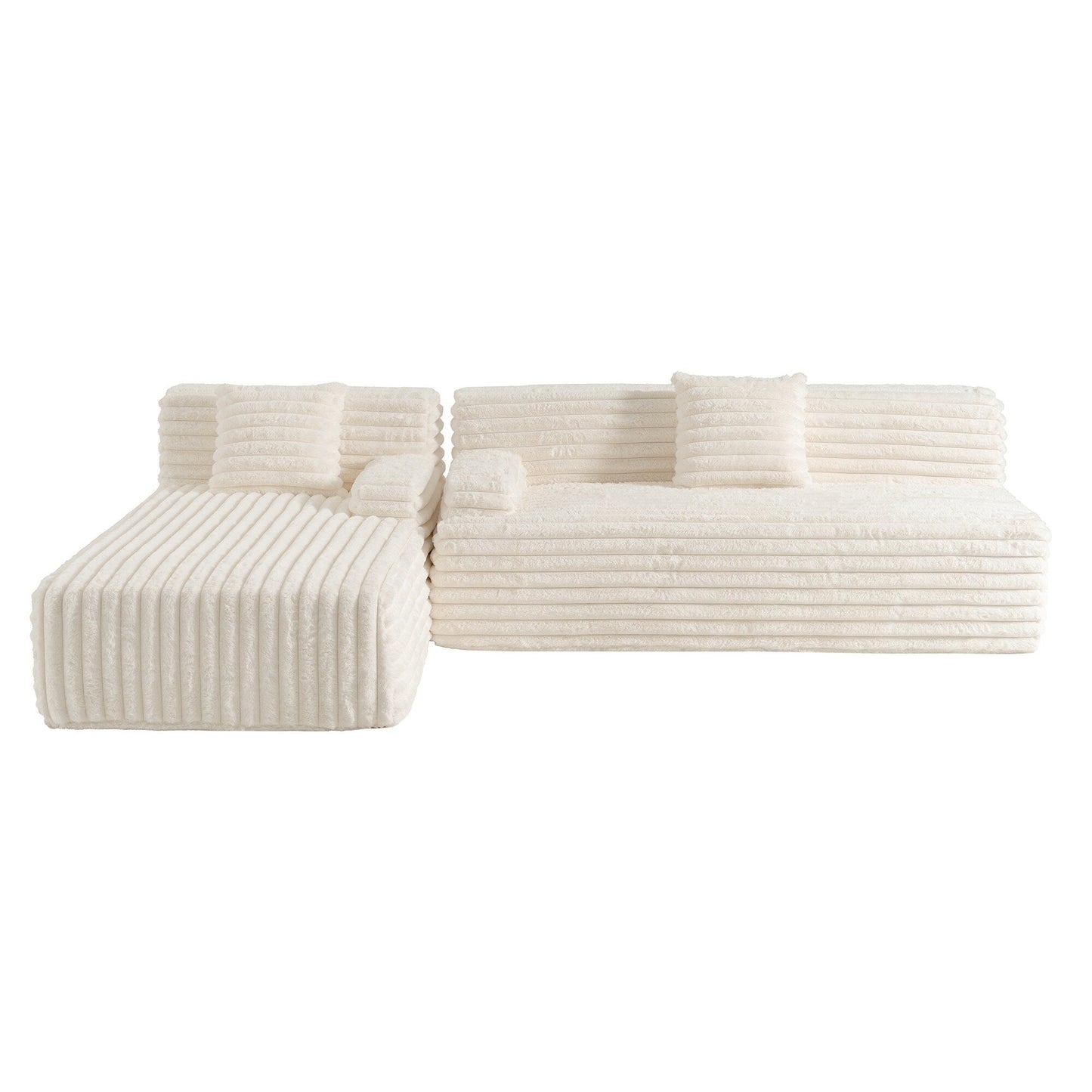 Canapé modulaire moderne en forme de nuage, avec 2 coussins décoratifs pour le salon