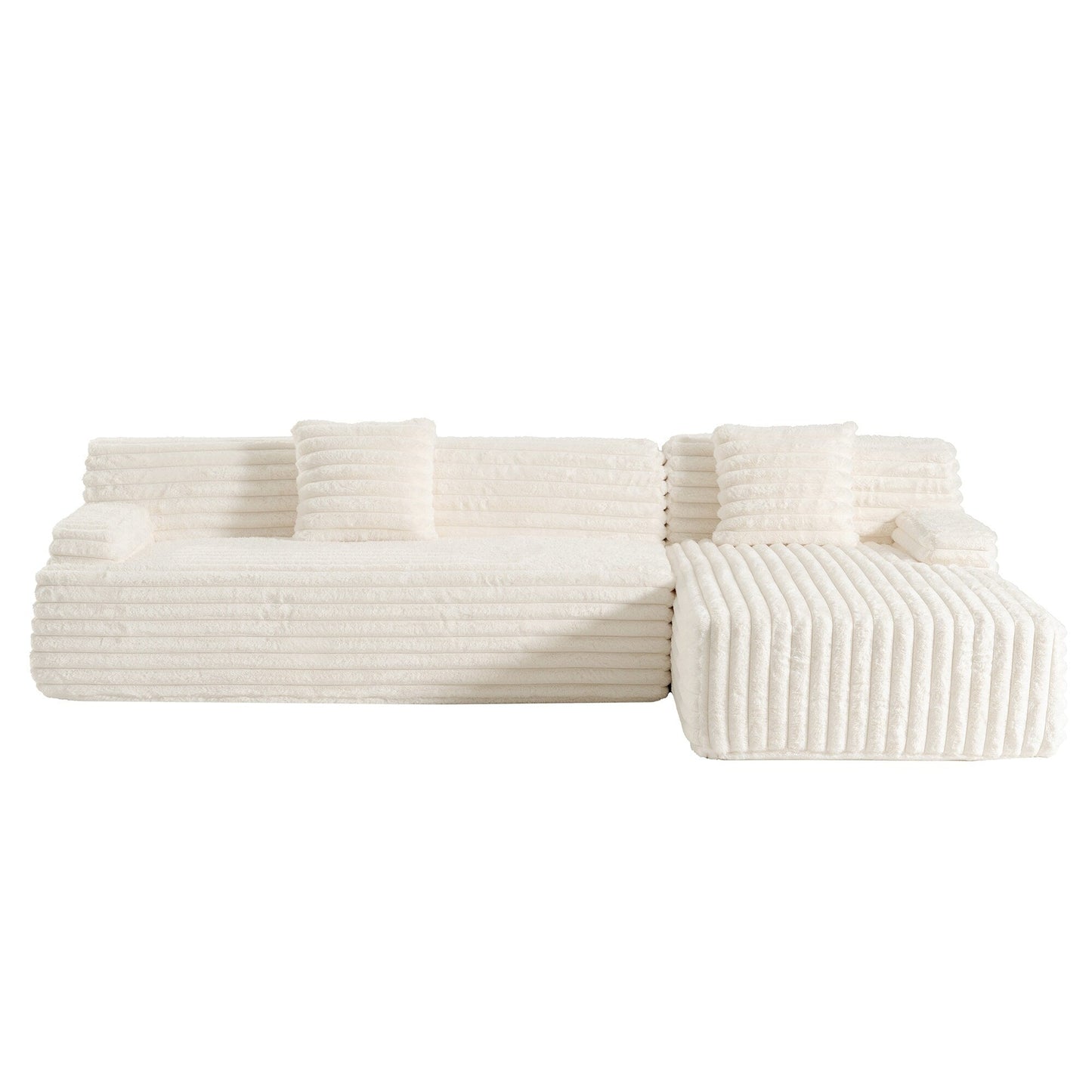 Canapé modulaire moderne en forme de nuage, avec 2 coussins décoratifs pour le salon