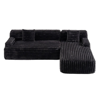 Canapé modulaire moderne en forme de nuage, avec 2 coussins décoratifs pour le salon
