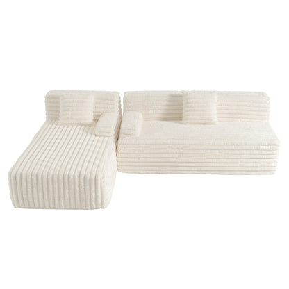 Canapé modulaire moderne en forme de nuage, avec 2 coussins décoratifs pour le salon
