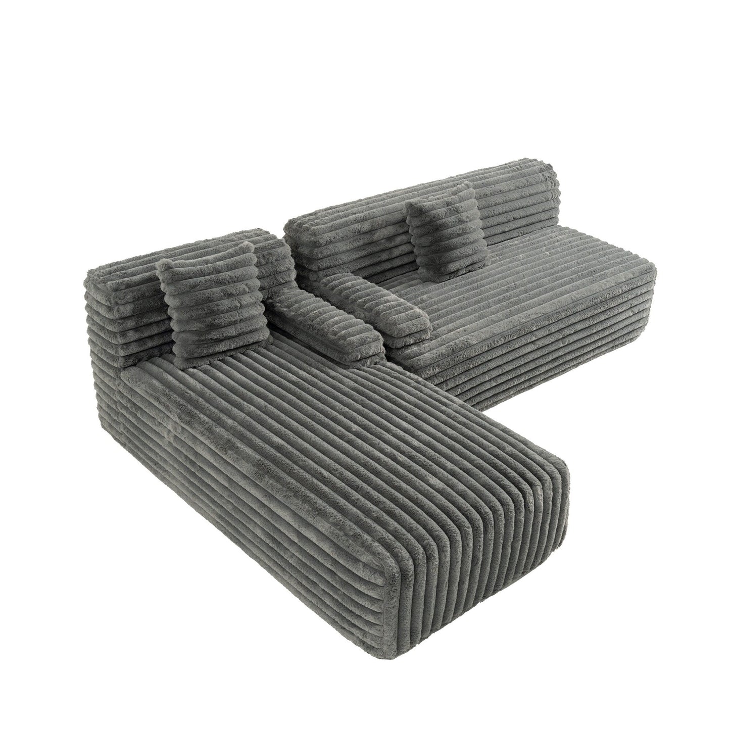 Canapé modulaire moderne en forme de nuage, avec 2 coussins décoratifs pour le salon
