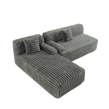 Canapé modulaire moderne en forme de nuage, avec 2 coussins décoratifs pour le salon