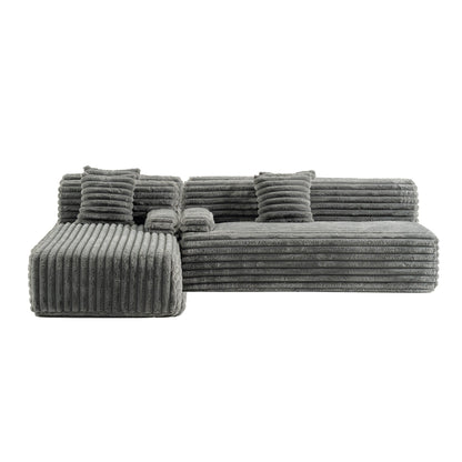 Canapé modulaire moderne en forme de nuage, avec 2 coussins décoratifs pour le salon