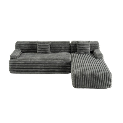 Canapé modulaire moderne en forme de nuage, avec 2 coussins décoratifs pour le salon