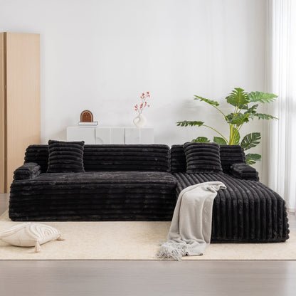Canapé modulaire moderne en forme de nuage, avec 2 coussins décoratifs pour le salon
