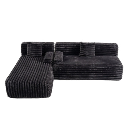 Canapé modulaire moderne en forme de nuage, avec 2 coussins décoratifs pour le salon