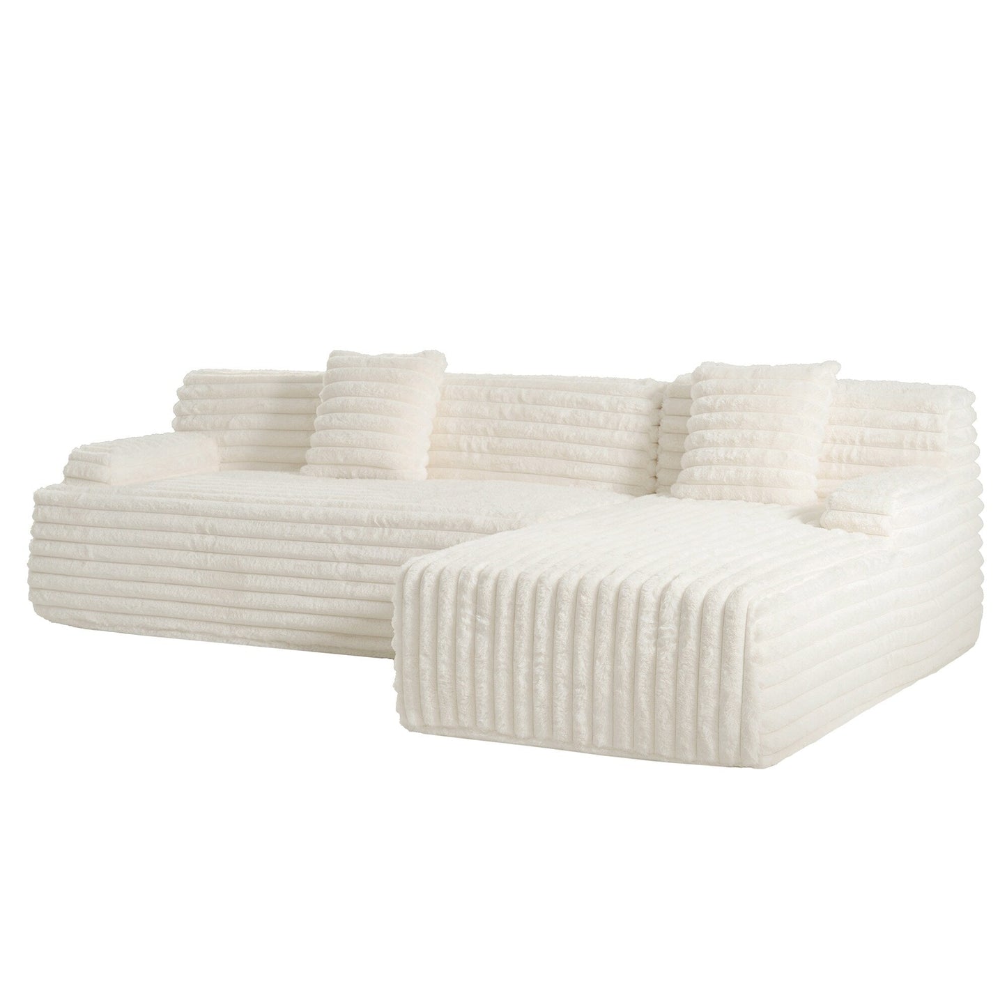 Canapé modulaire moderne en forme de nuage, avec 2 coussins décoratifs pour le salon