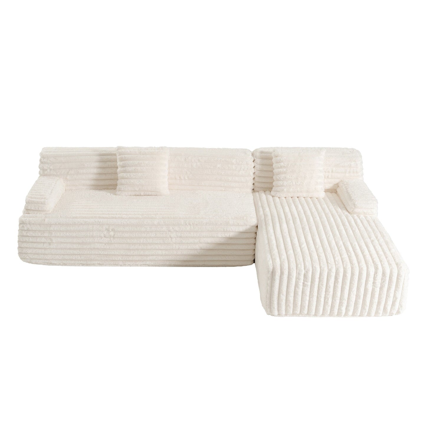 Canapé modulaire moderne en forme de nuage, avec 2 coussins décoratifs pour le salon