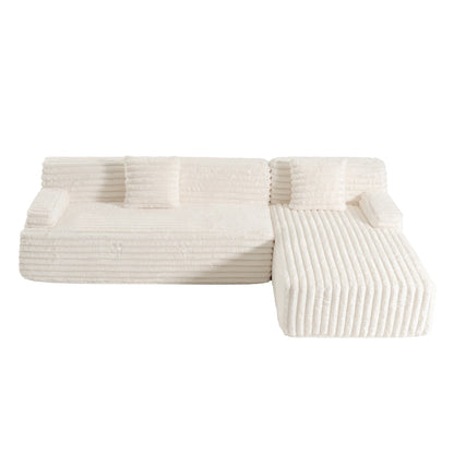 Canapé modulaire moderne en forme de nuage, avec 2 coussins décoratifs pour le salon