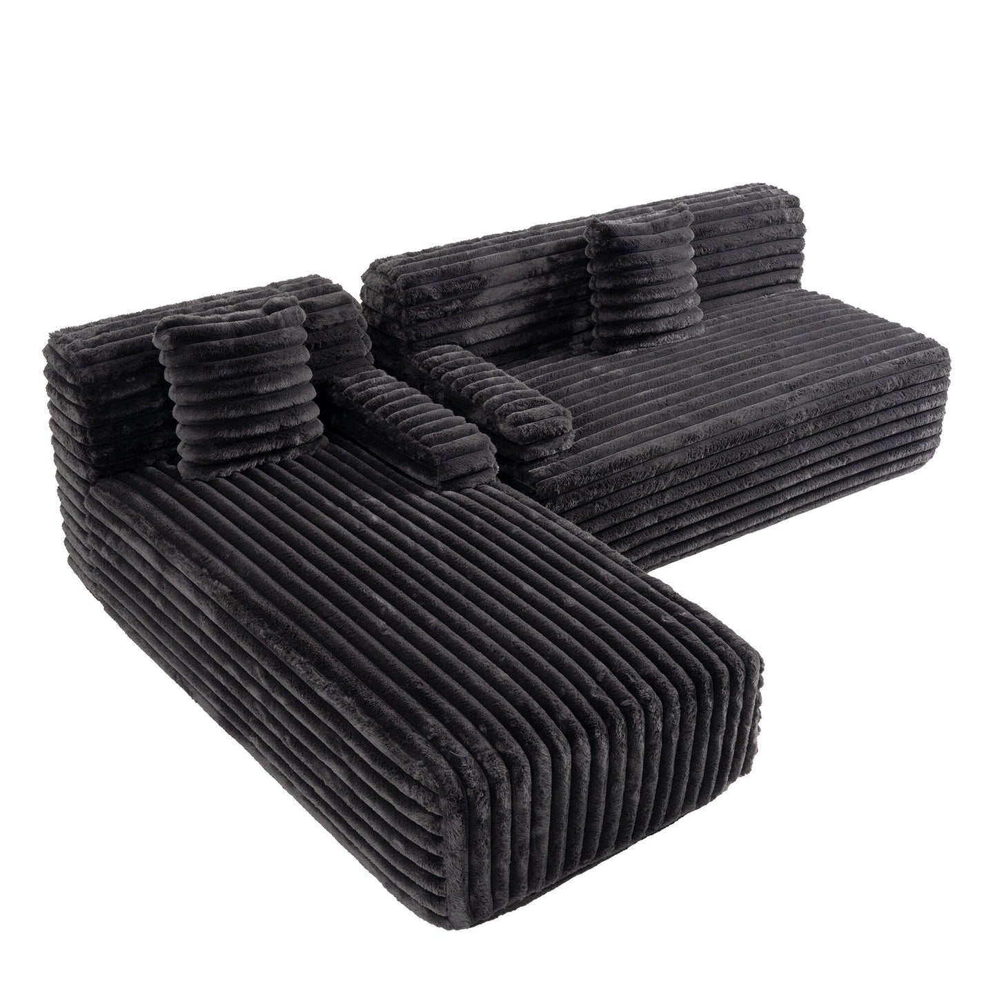 Canapé modulaire moderne en forme de nuage, avec 2 coussins décoratifs pour le salon