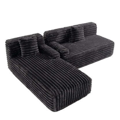 Canapé modulaire moderne en forme de nuage, avec 2 coussins décoratifs pour le salon