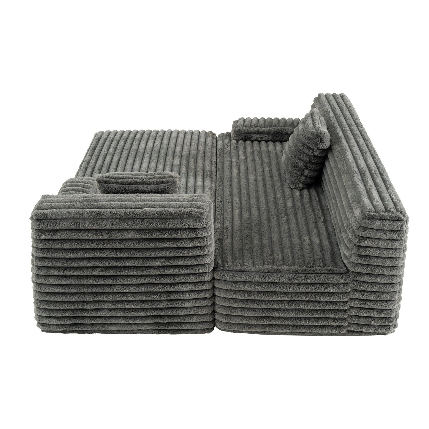 Canapé modulaire moderne en forme de nuage, avec 2 coussins décoratifs pour le salon