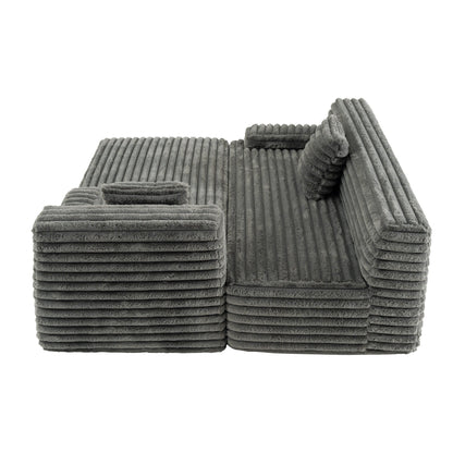 Canapé modulaire moderne en forme de nuage, avec 2 coussins décoratifs pour le salon