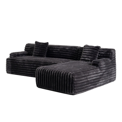 Canapé modulaire moderne en forme de nuage, avec 2 coussins décoratifs pour le salon