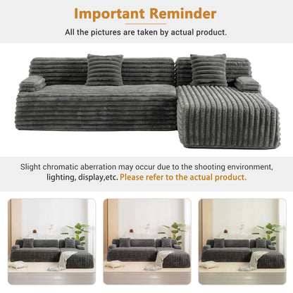 Canapé modulaire moderne en forme de nuage, avec 2 coussins décoratifs pour le salon