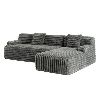 Canapé modulaire moderne en forme de nuage, avec 2 coussins décoratifs pour le salon